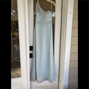 Light blue one strap long dress